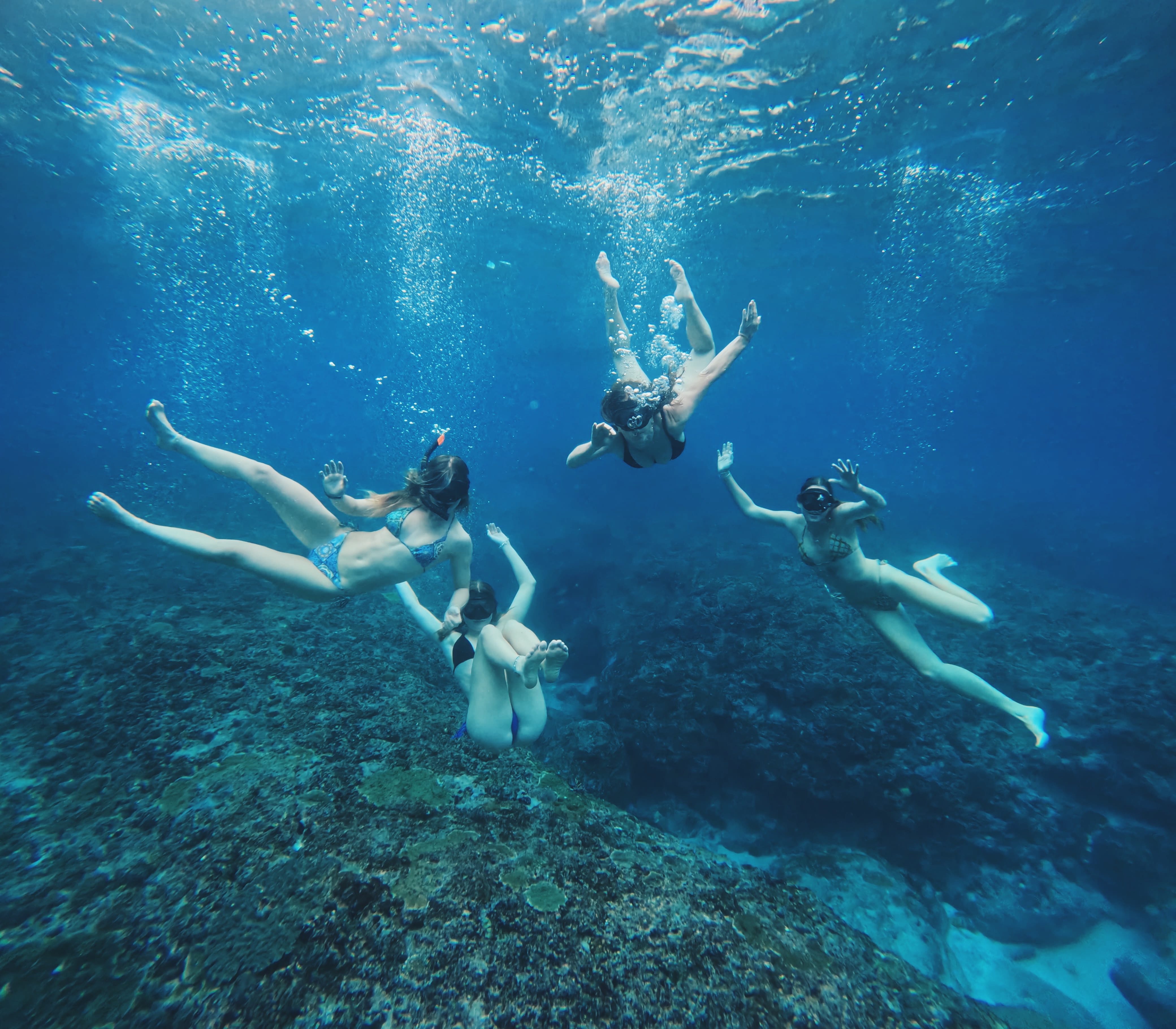 Underwater coral reef near Bali